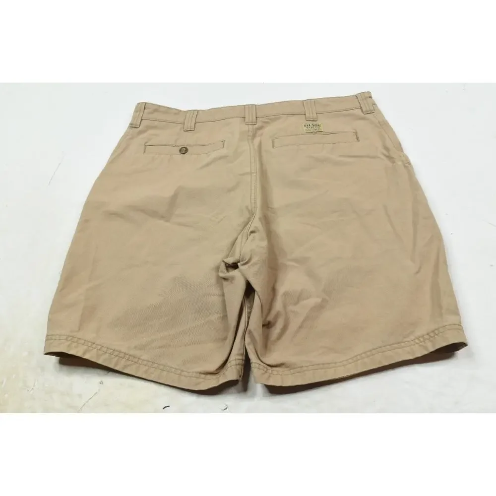 FILSON Dry Shelter Cloth Chino Shorts Mens 36 Camel Beige Cotton Regular Fit